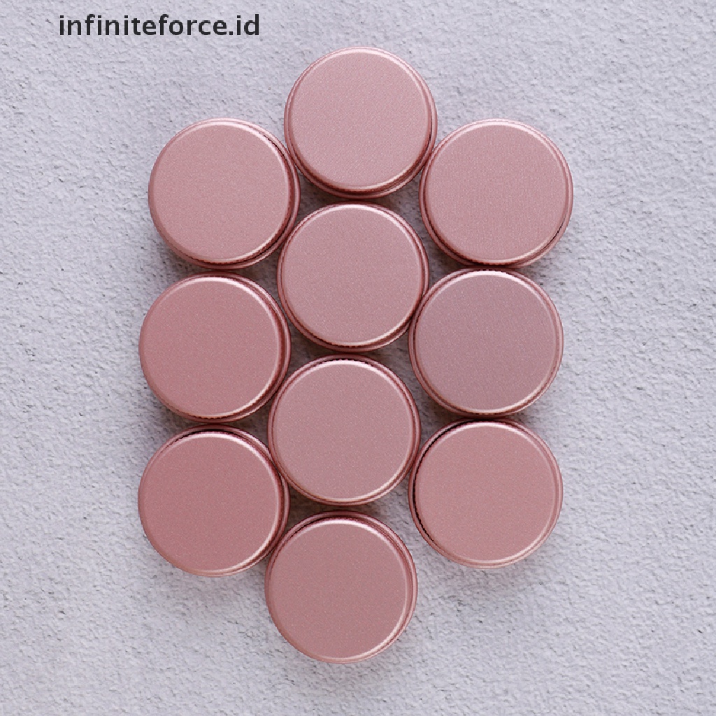 Infiniteforce.id 10pcs / Set Toples Kosong Bahan Aluminum Untuk Krim Wajah / Kosmetik / Makeup