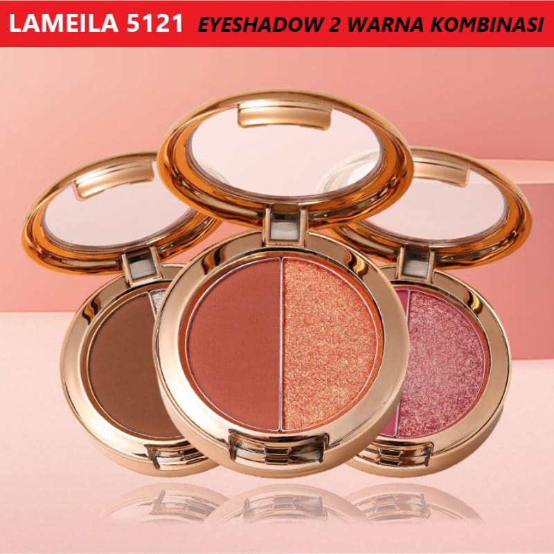 LAMEILA 5121 Korean Eyeshadow Palette 2 Colors Warna Pigmented Eyeshadow Glitter Eyeshadow