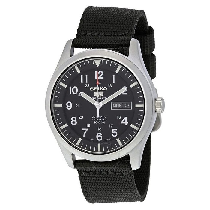 Seiko 5 Sports SNZG15K1 Automatic Black Nylon - Jam Tangan Pria