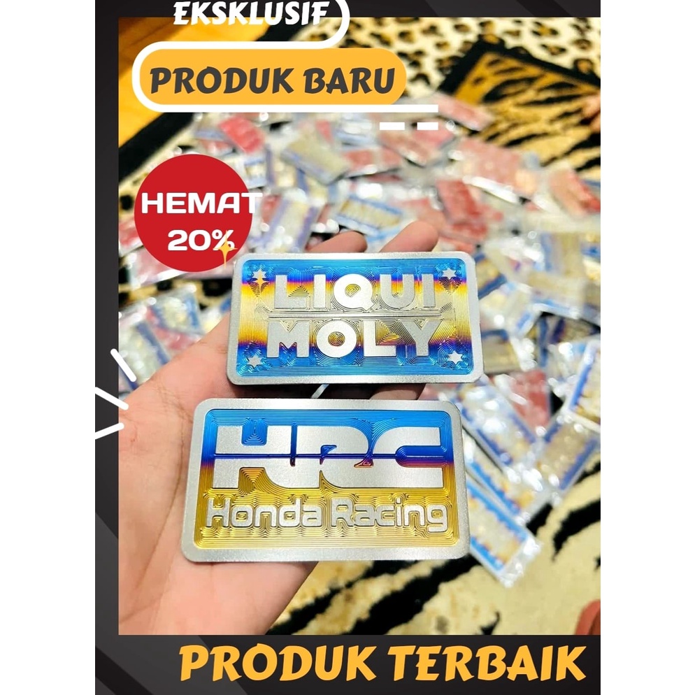 EMBLEM LOGO BIG TITANIUM  ORIGINAL VIETNAM UNTUK HUGGER LOGO BATOK SENSOR BELAKANG HRC HONDA LIQUIMOLY LEOVINCE YSS