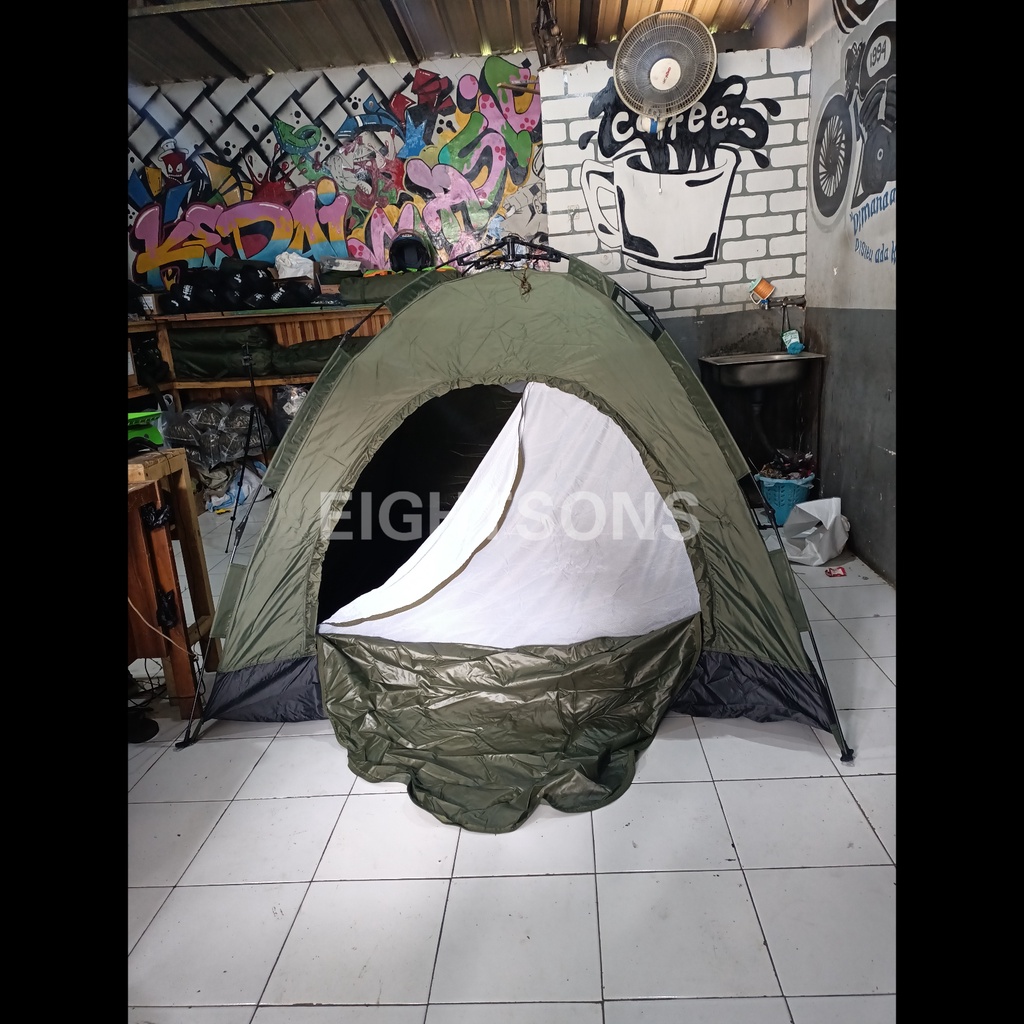 ORIGINAL Tenda Dome Portable Otomatis Instan Jatah TNI Dom Praktis Tentara TNI