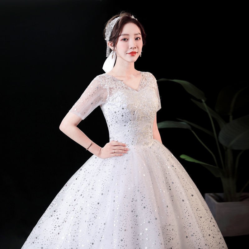 150 Bling Bling Long Tail Women Bridal Wedding Party Gown Dress