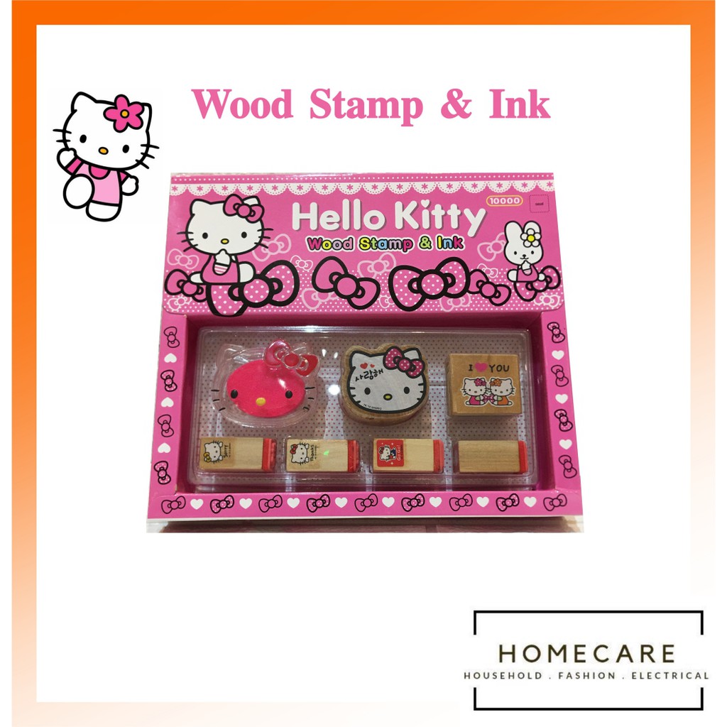 

HC Wood Stamp & Ink Hello Kitty / Stempel Kayu & Tinta Hello Kitty / Cap Motif Hello Kitty