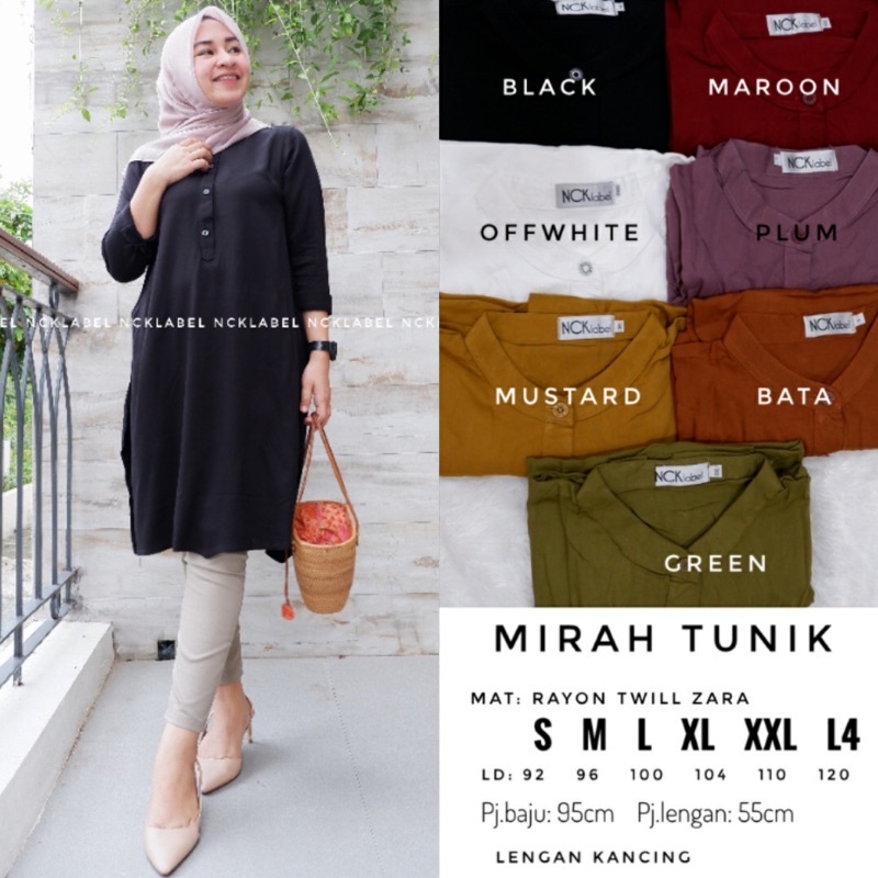 Mirah Tunik Original by NCK Label Bahan Rayon Twill Zara Bahan Super Adem