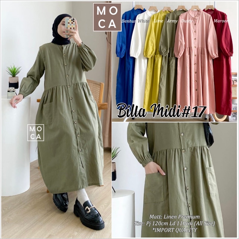 DRESS WANITA BILLA MIDI #17 BY MOCA