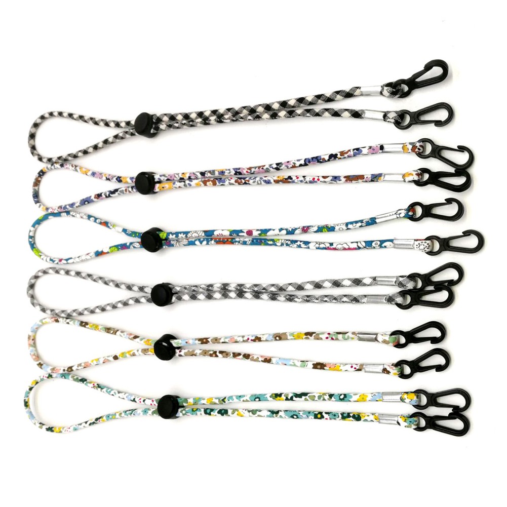 【TK】Soft Colorful Flower Face Mask Lanyard Convenient Holder Cotton Rope Stretchable Anti-lost Anti-drop Mask Hanging Neck Rop Halter Windbreak Ropes