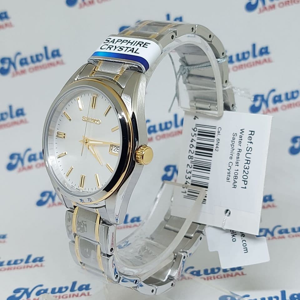 Seiko Quartz SUR320P1 Sapphire Two Tone - Jam Tangan Wanita SUR320