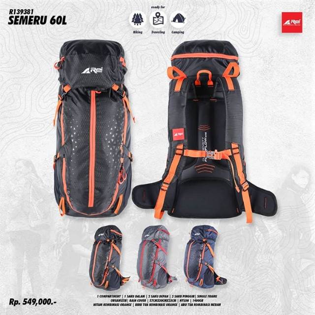 Tas Carrier Rei Semeru 60L Tas Ransel Rei Semeru Tas Gunung Rei