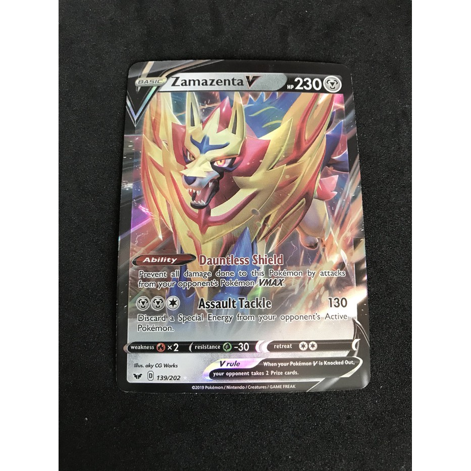 Kartu Pokemon TCG V Series Sword & Shield Basic Zamazenta V Full Art