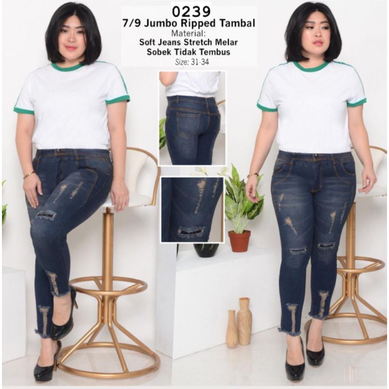 CELANA JEANS 7per9 Jumbo Ripped 0239s