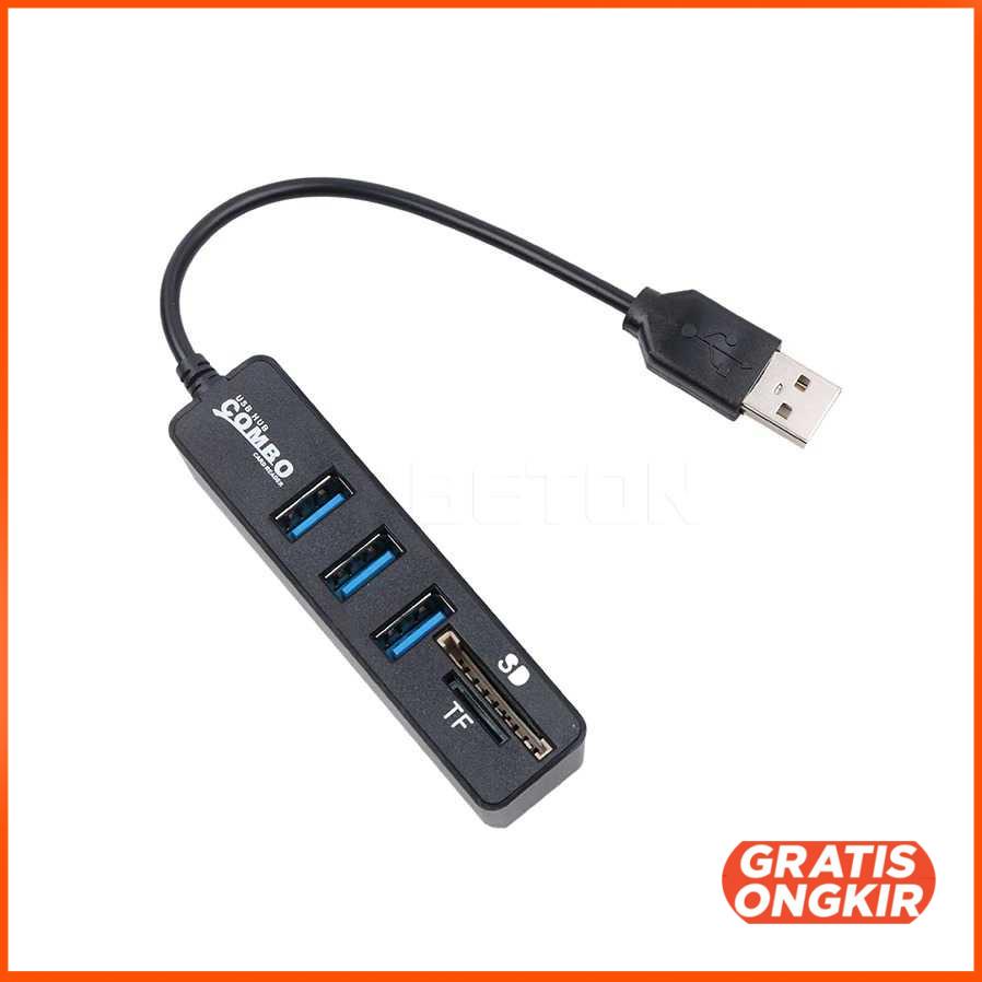 Portable USB Hub 3 Port with Card Reader - MUP256