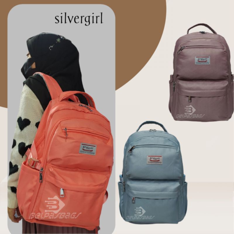 Tas sekolah ransel laptop backpack perempuan Slivergirl 71219