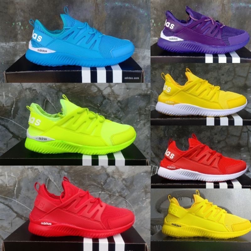 SEPATU ADIDAS ALPHAONCE TUMBULAR STABILO MERAH CANTIK ZUMBA AEROBIK SENAM GYM JOGING..