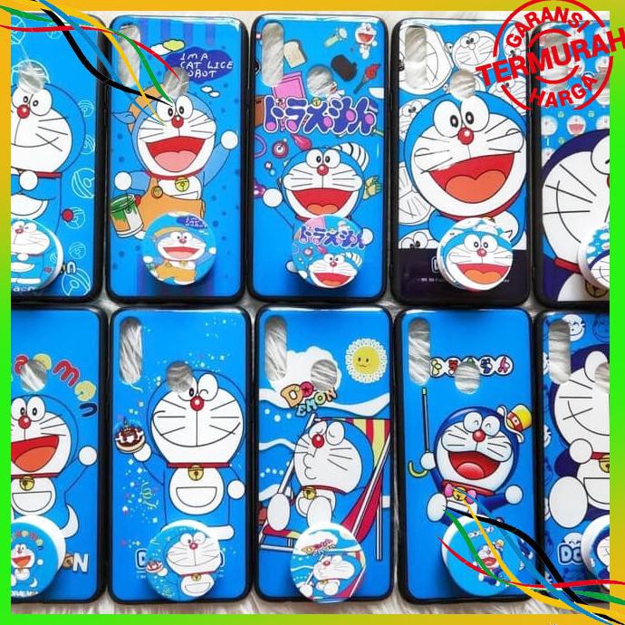 【AKSESORIS HP】 OPPO F1S A59 SOFTCASE CASING MOTIF DORAEMON+ POP SOKET
