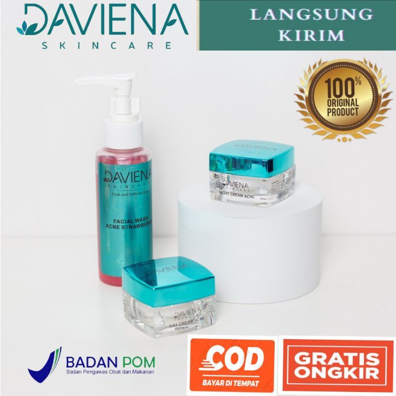 Paket Hemat Acne 2 Daviena Skincare Davienaskincareofficial Davina Devina Lampung Surabaya Jakarta Jerawat Pencerah Pemutih Wajah Bpom Daviena Skincare