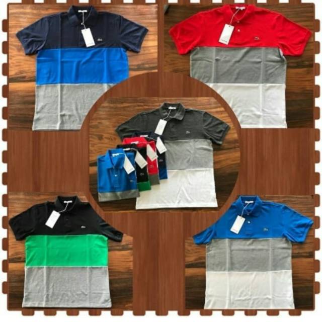 Polo shirt lacoste kombinasi import original
