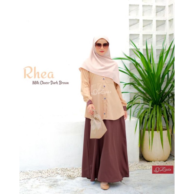 RHEA Gamis Kerja Syari Simpel Polos Formal Casual Outfit Premium Busui ZIADA
