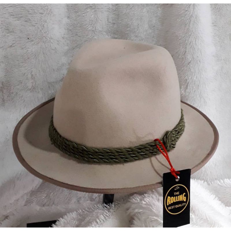 TOPI LAKEN FEDORA ORIGINAL BAHAN WOOL IMPOR