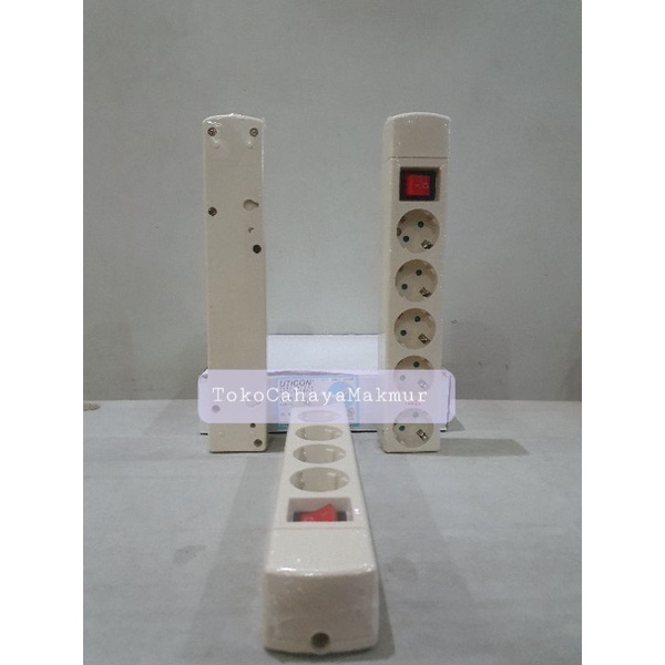 UTICON Stop Kontak Arde 5 Lubang + Saklar Lampu ST-1582NC / 5-Soket