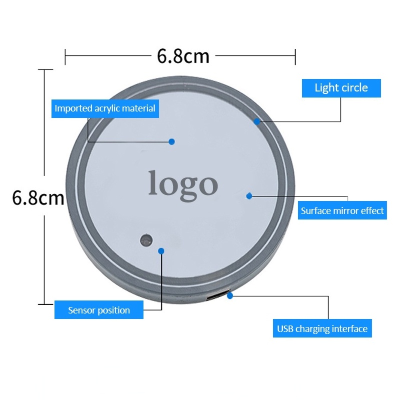 Colorful LED coaster usb light luminous coaster Kap Lampu Hias atmosphere light non-slip cushion colorful lights coaster Lampu Mobil