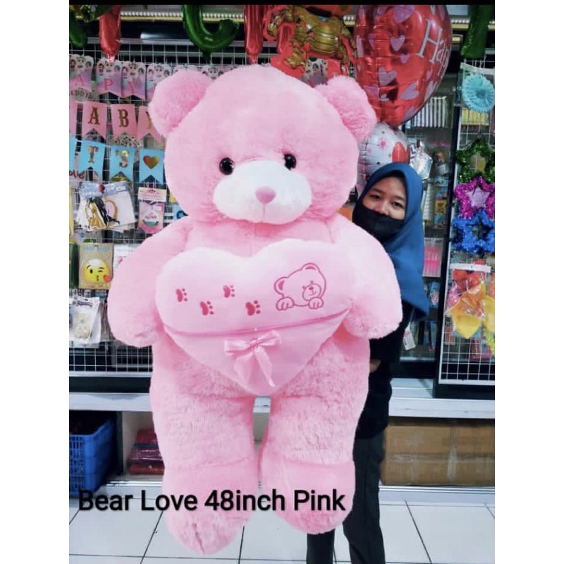 Boneka beruang 48" super jumbo pink