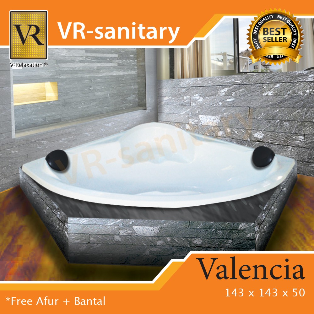 VR Bathtub Corner Valencia + Whirlpool Jacuzzi