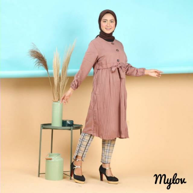 Prisilia Tunik / Tunik Plisket Premium / Atasan Wanita plisket terlaris