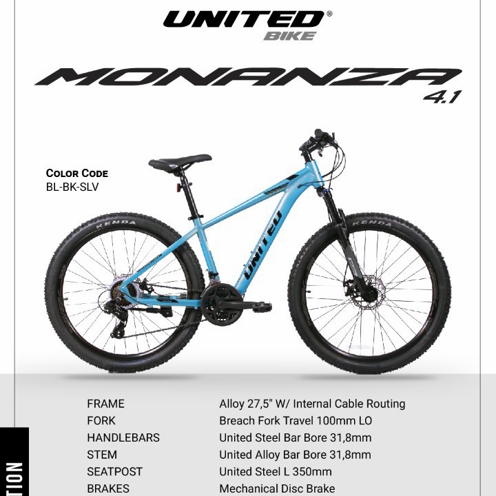 Sepeda Gunung MTB 27.5 United Monanza 4.1 New edition 2021