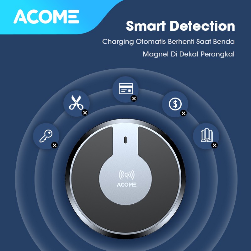 ACOME Wireless Charging QI Quick Charge 10W 4Port Garansi Resmi 1 Tahun AWC01