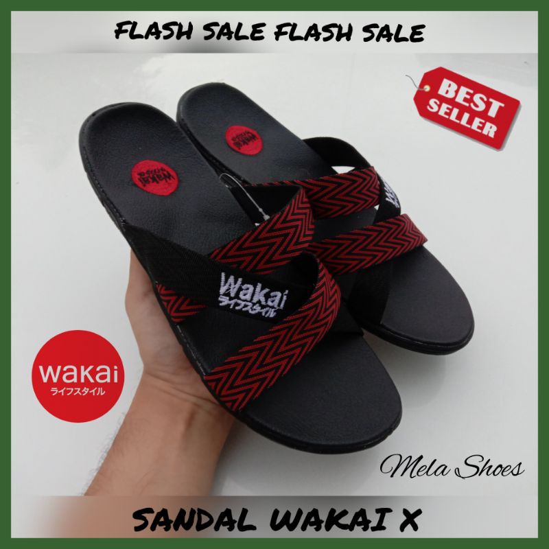 SANDAL PRIA DAN WANITA UNISEX WAKAI / SANDAL SLIDE FLAT SPORT OUTDOOR CASUAL SANTAI COUPLE  MURAH