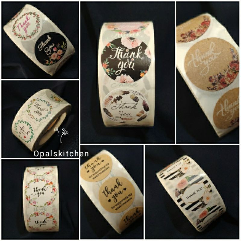 

100 PCS DIY Sticker Label Kertas Kraft Thank You