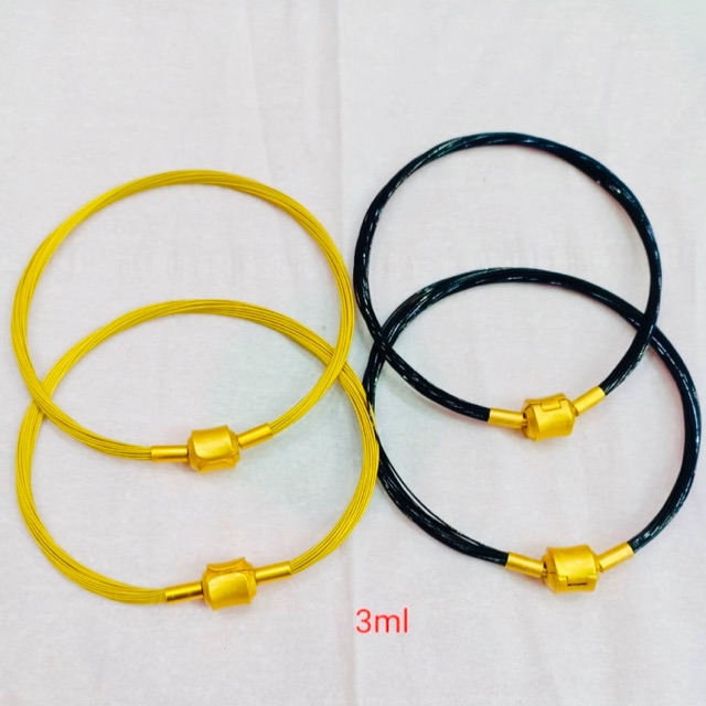 Gelang Tali Kawat Anti Air Waterproof Untuk Charm Liontin Mainan kawat tali korea steal 3mili