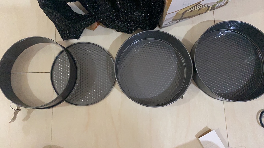 Loyang Bongkar Pasang Teflon Set 3 Pcs / Spring Foam Pan / Loyang Cake Kue Bolu