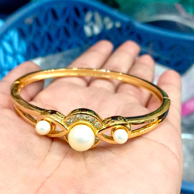 Gelang tangan wanita variasi mutiara // gelang mutiara // gelang replika emas // perhiasan