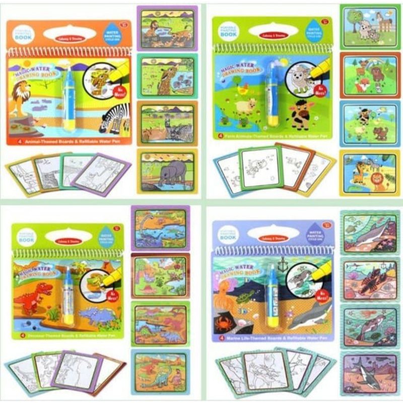 

Water Doodle Book Magic Water Drawing Book 7 Variasi Buku Gambar Ajaib