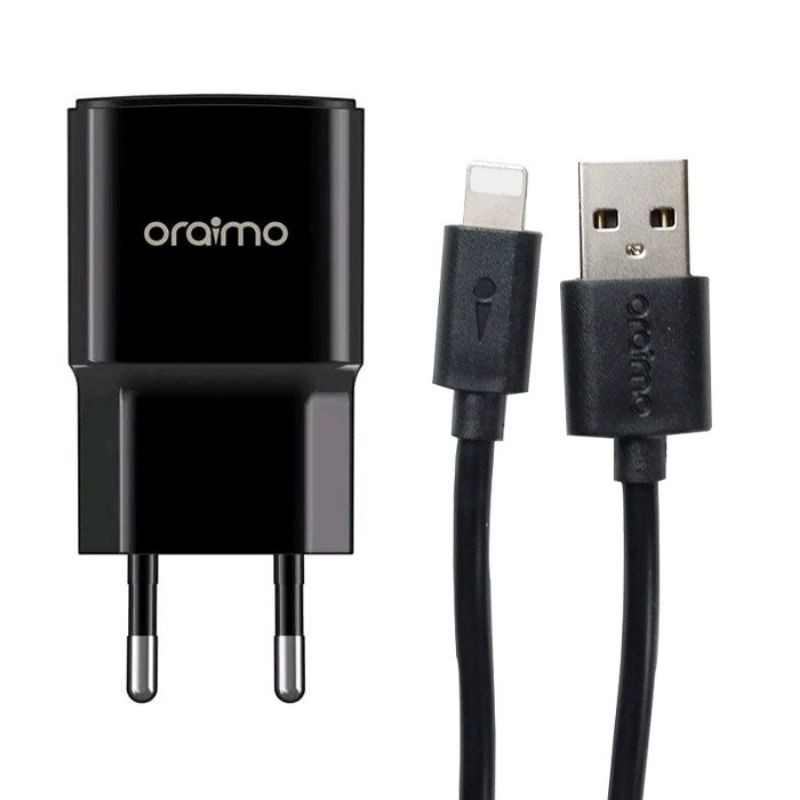 ORAIMO FAST CHARGER WITH LIGHTNING CABLE 2A BLACK FOR IPHONE