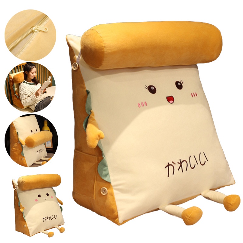 Cartoon Bread Fruit Animal Triangle Pillow Removable Washable Plush Stuffed Pillow Sofa Cushion Anti-extrusion Not Deformed Gift