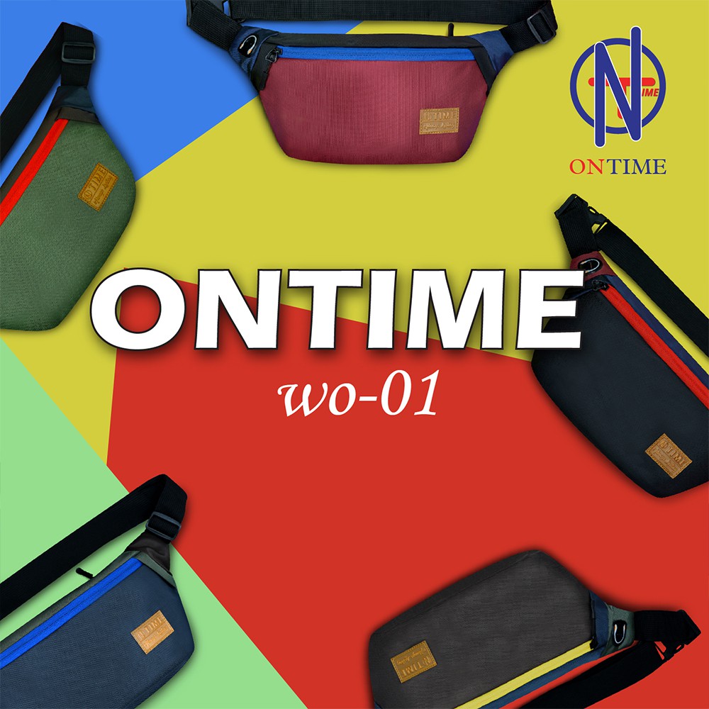 ONTIME Tas Pinggang Fashion Wanita Kerja Bahan IMPORT Slempang Stylish