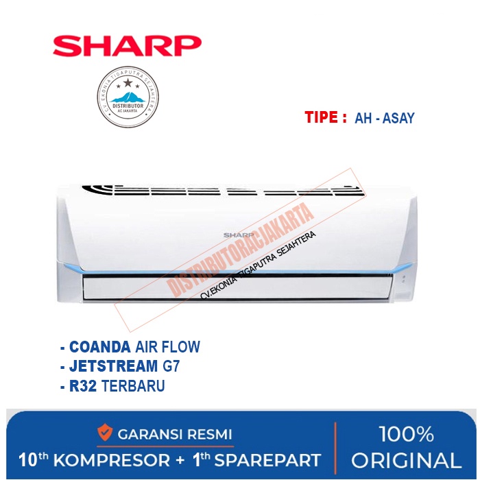 AC SHARP  1/2 PK - 3/4 PK - 1 PK 1.5 PK - 2 PK  THAILAND STANDART ( BELUM TERMASUK PASANG )