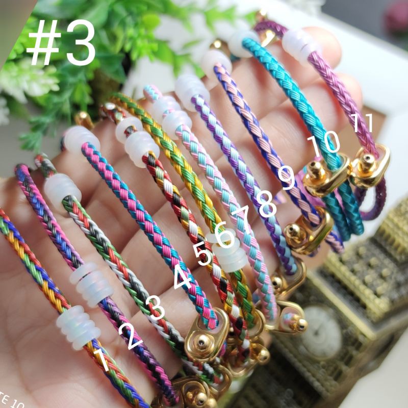 YU8 Gelang tali kawat wateroof serutGelang Tangan Wanita /Pria anti air