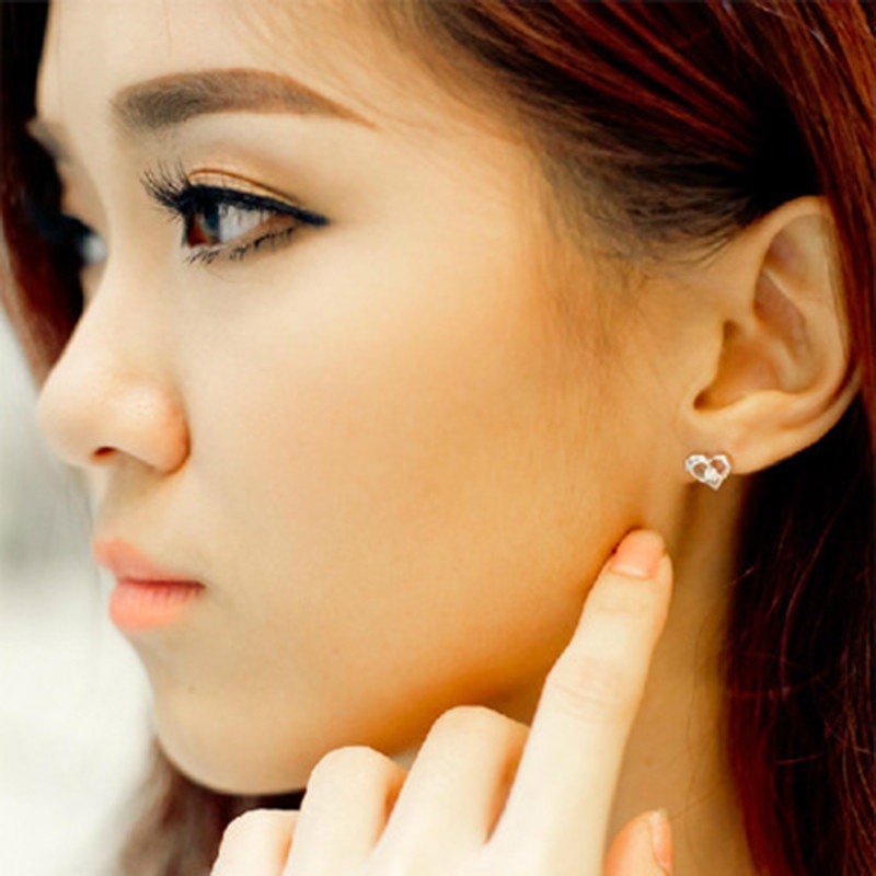 925 anting perak sterling anting-anting wanita dengan perhiasan fashion berlian