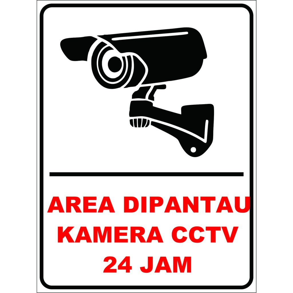 Jual STIKER AREA DIPANTAU CCTV ukuran 12X16cm | Shopee Indonesia