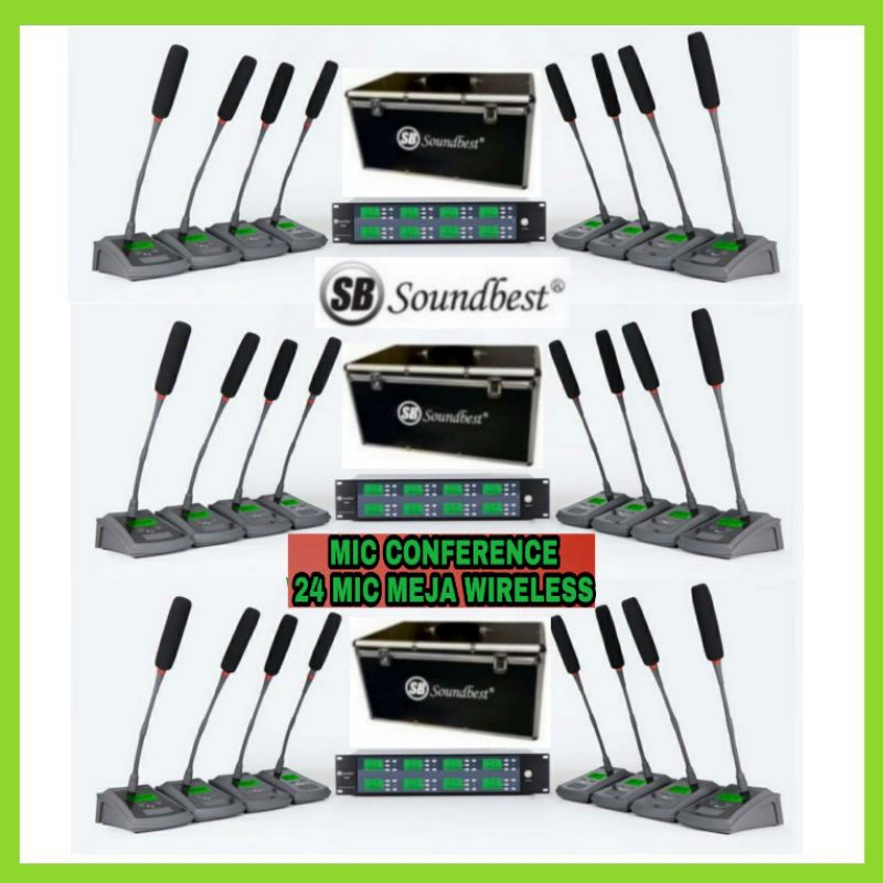 Mic Podium Mic Conference SOUNDBEST Mic Meja Wireless 24 Buah Original