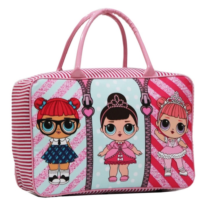 s20V24 Tas Jinjing Travel Bag Anak Lol Surprise Bahan Kanvas - Pink R250R21T2