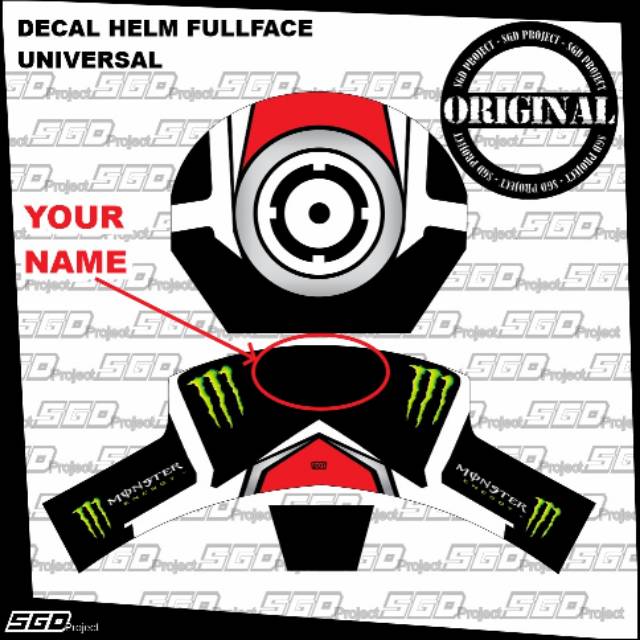 Stiker Decal Helm Custom NHK INK KYT Universal Full