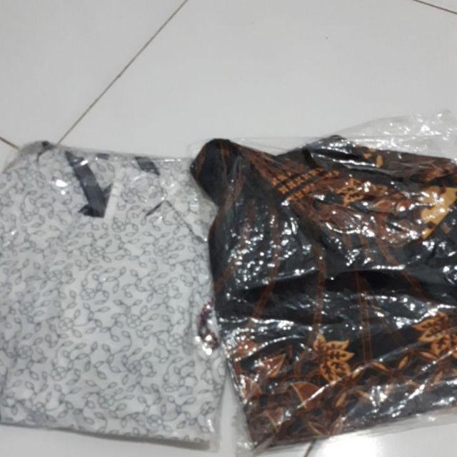 Tunic Batik Motif Ilalang Putih M L Xl Xxl Xxxl