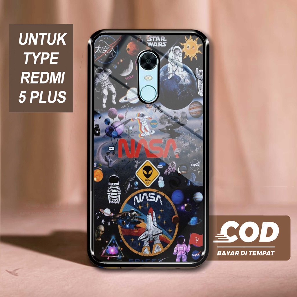 SRC Case Hardcase XIAOMI REDMI 5 PLUS Motif NASA X STICKER Glossy 2D Terbaru Casing Sarung Hp Softca