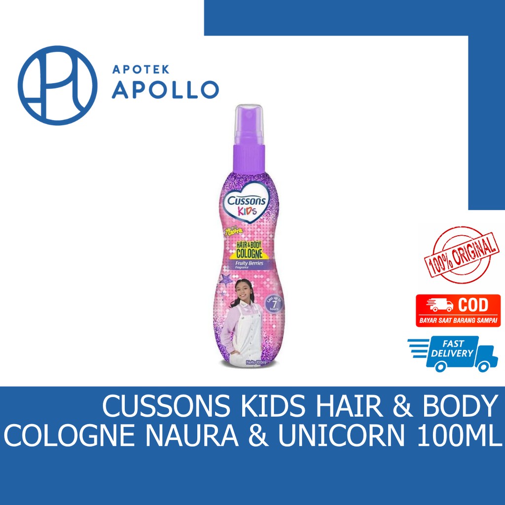 CUSSONS KIDS HAIR &amp; BODY COLOGNE 100ML UNGU PINK BIRU SOFT SMOOTH FRESH NOURISH BERRY 100 APPLE STRAWBERRY