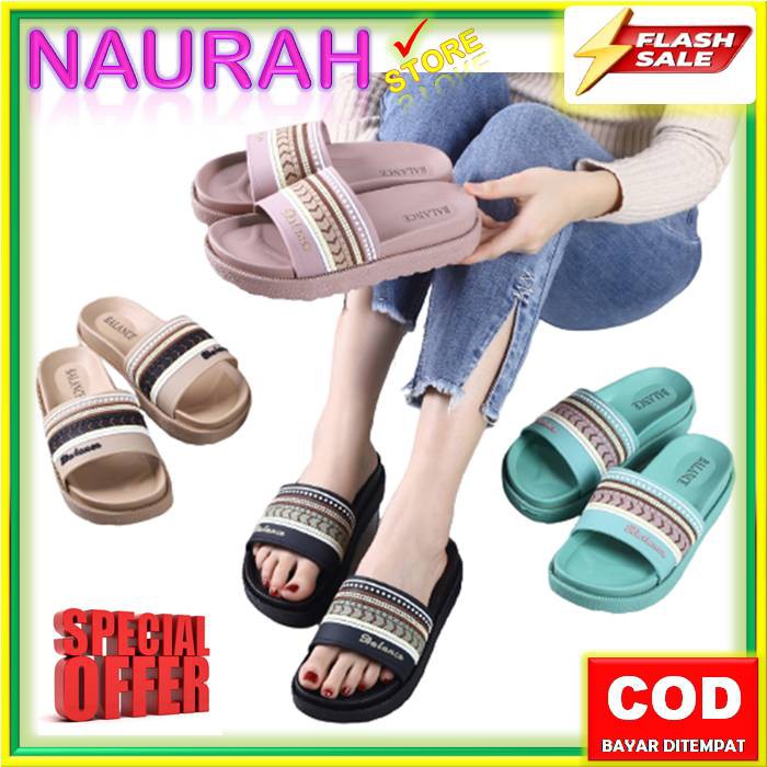 SANDAL WANITA BALANCE 1603 63 WEDGES BLC 1603-63 MOTIF BATIK ETNIK ORIGINAL ANTI SLIP TAHAN AIR