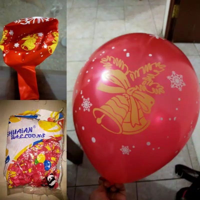 BALON LATEX NATAL (isi 10pcs/warna)